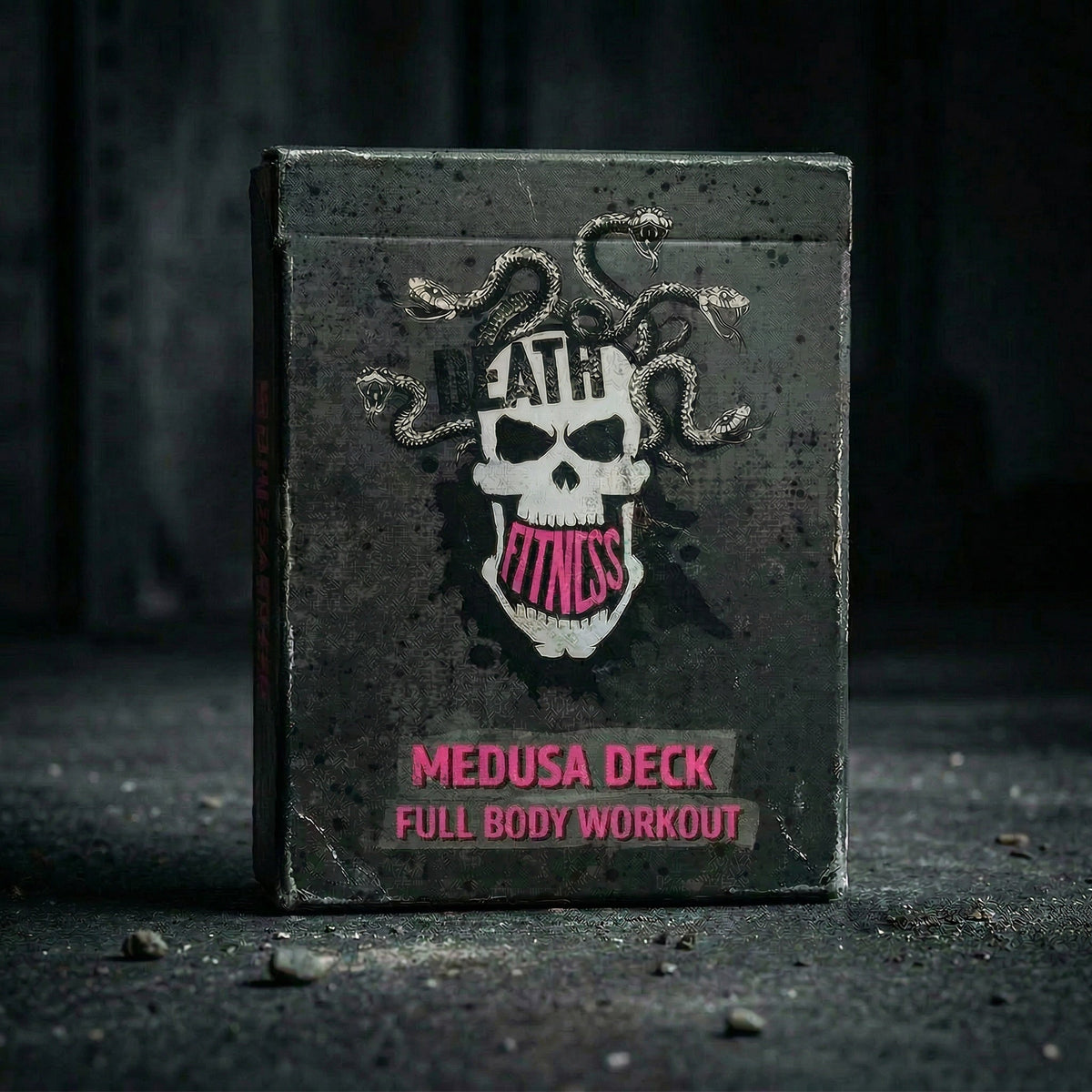 Death Fitness Medusa Full Body Deck box on a dark concrete floor